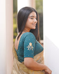 Neerja Teal Gota Appliqué Blouse