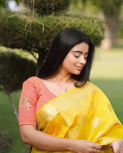 Neerja Orange Gota Appliqué Blouse