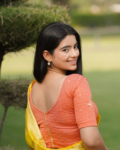 Neerja Orange Gota Appliqué Blouse