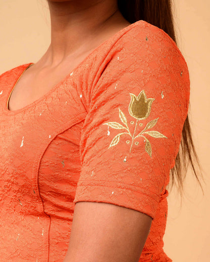 Neerja Orange Gota Appliqué Blouse
