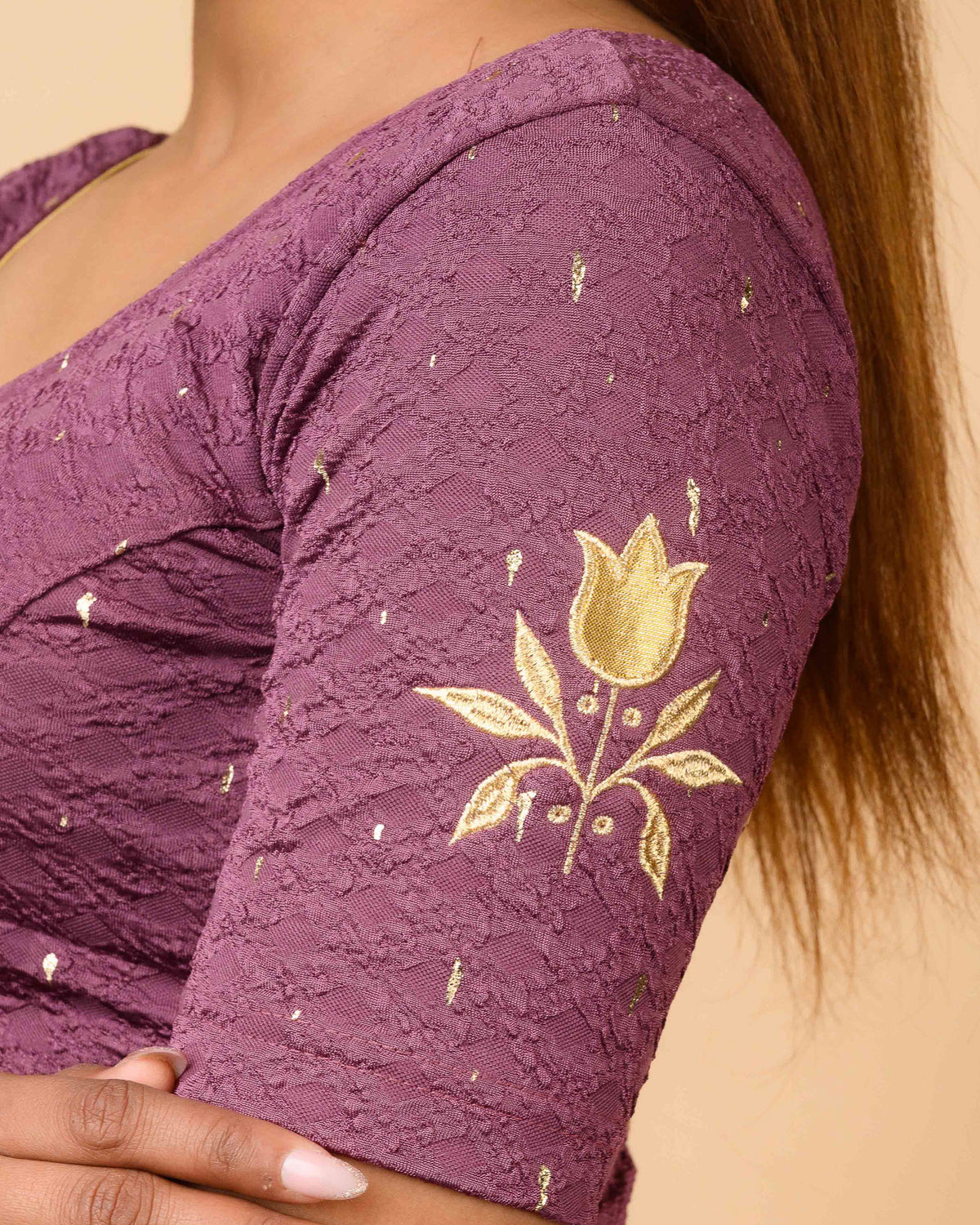 Neerja Purple Gota Appliqué Blouse