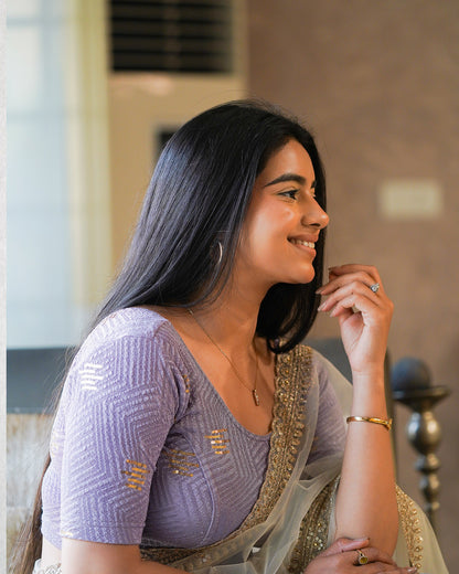 Ramya Lavender Sequin Blouse