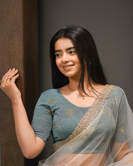 Ramya Sea Green Sequin Blouse