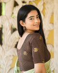 Ramya Coffee Sequin Blouse
