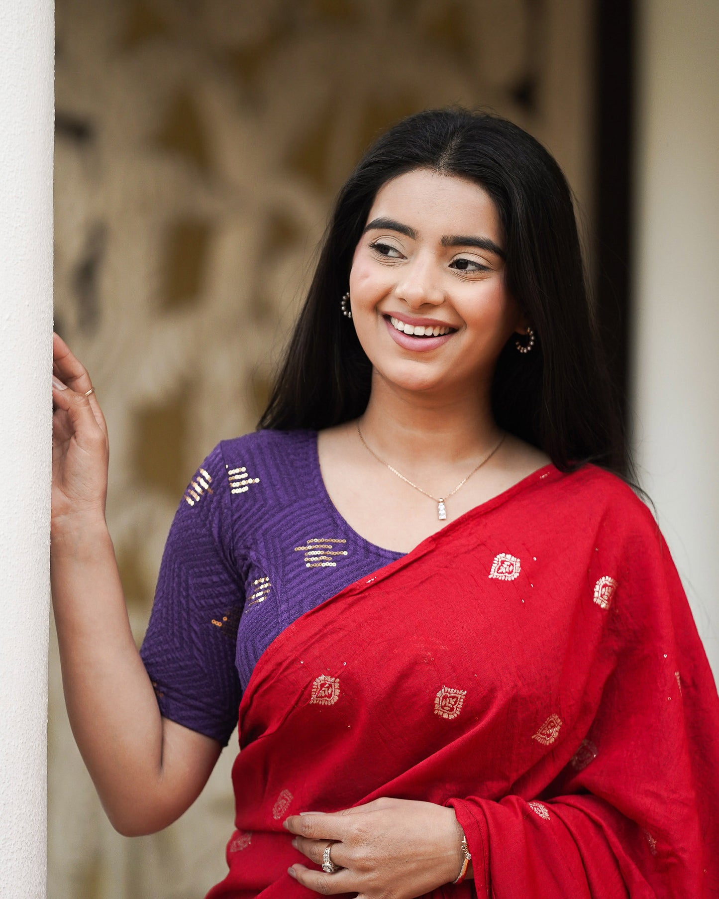 Ramya Purple Sequin Blouse