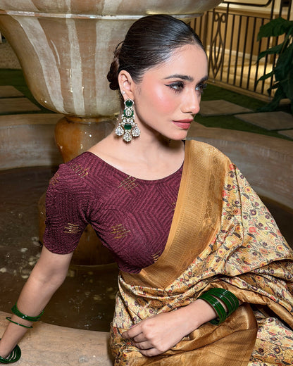 Ramya Wine Sequin Blouse