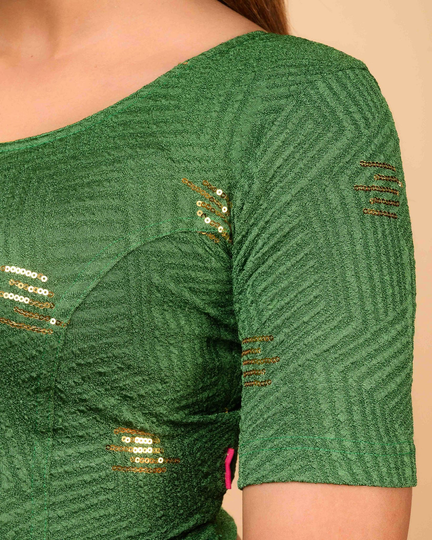 Ramya Green Sequin Blouse