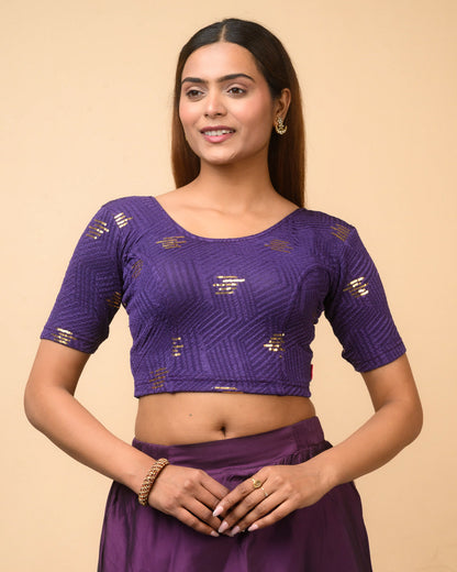 Ramya Purple Sequin Blouse