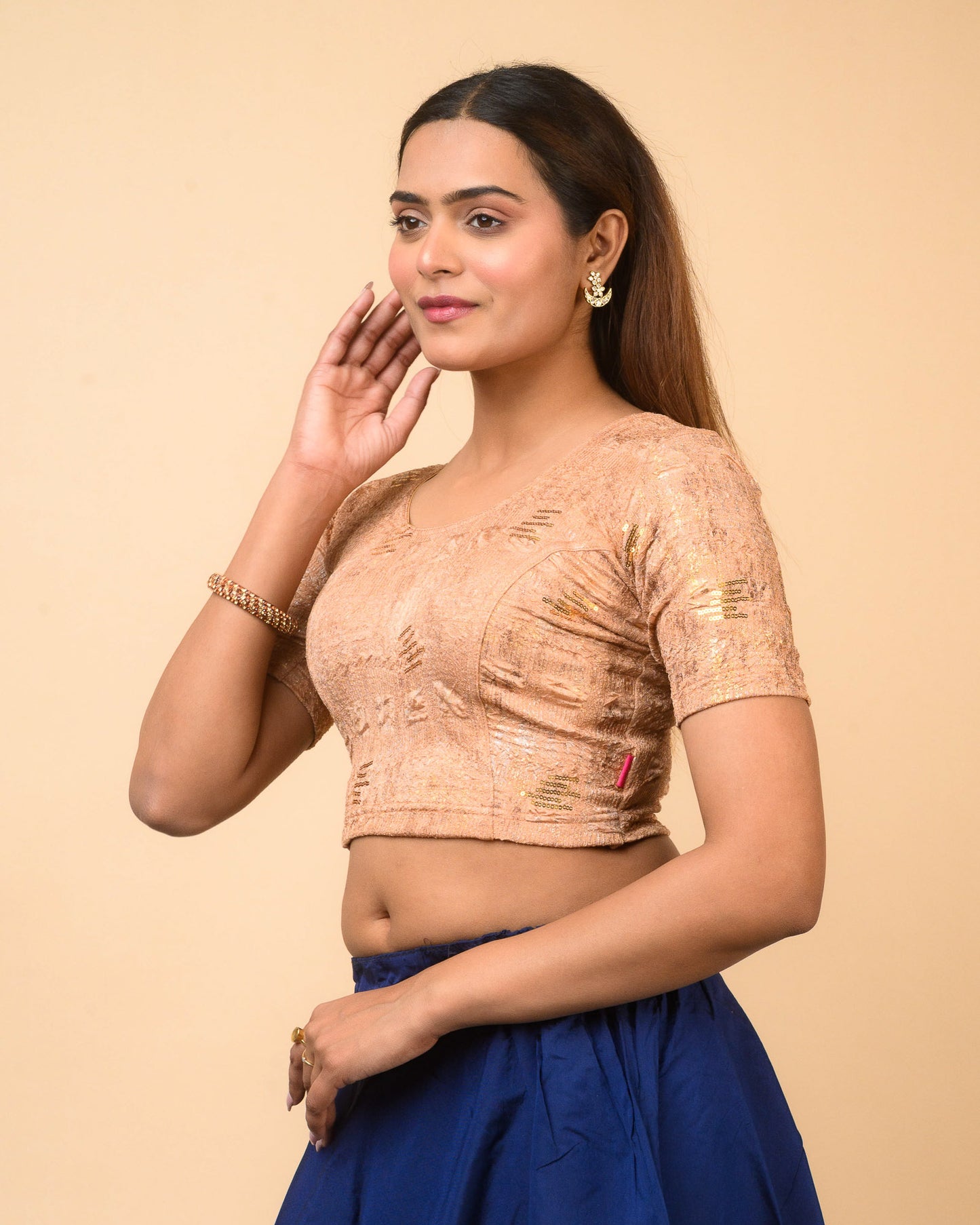 Rekha Copper Sequin Blouse