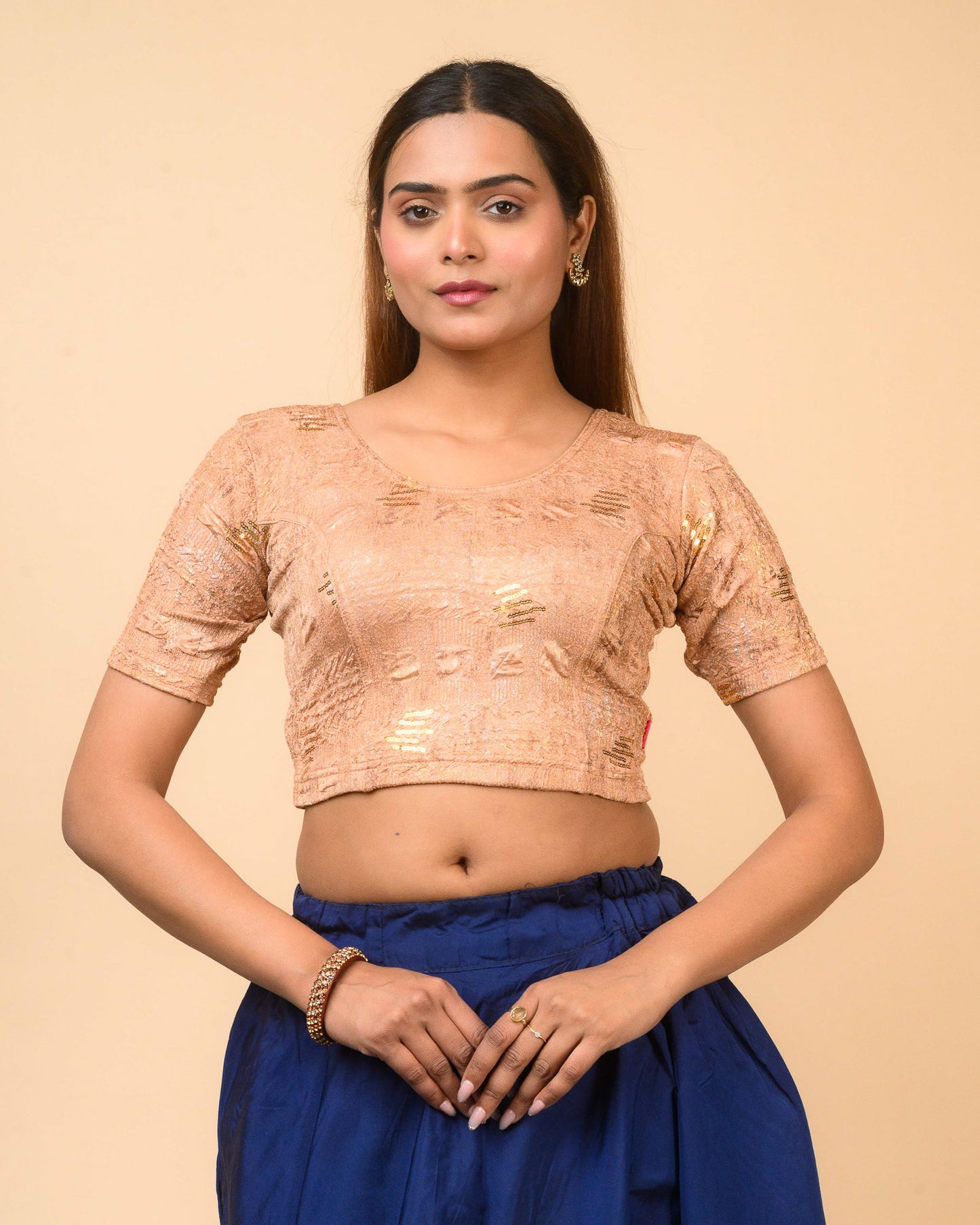 Rekha Copper Sequin Blouse