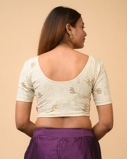 Rekha Cream Sequin Blouse