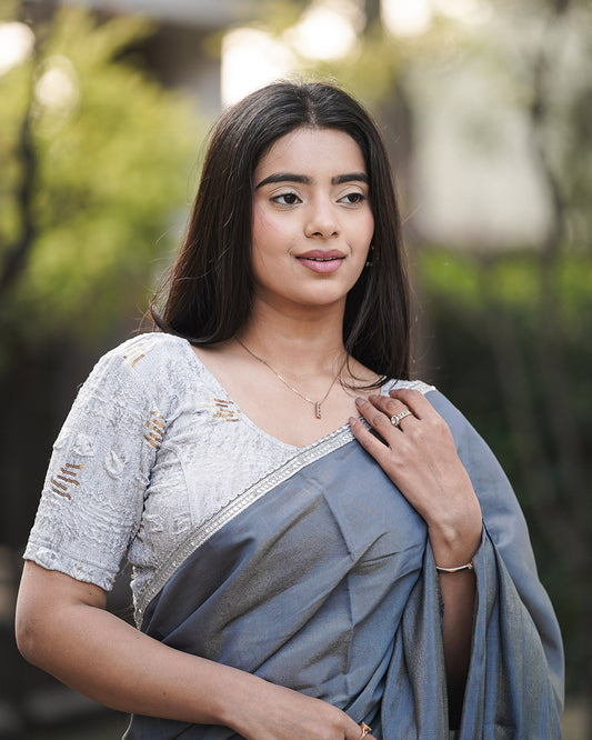 Rekha Gray Sequin Blouse