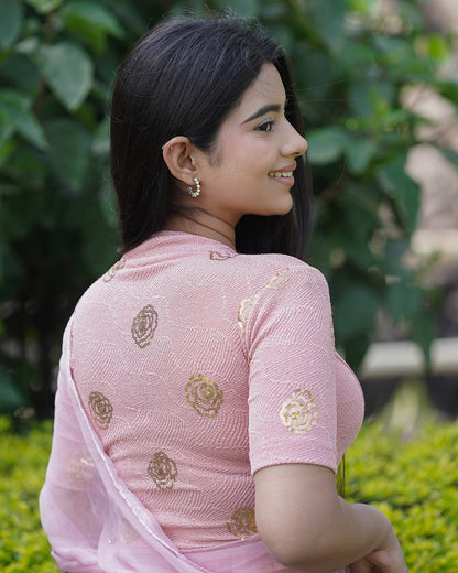 Gulabo Rose Sequin High-Neck Blouse