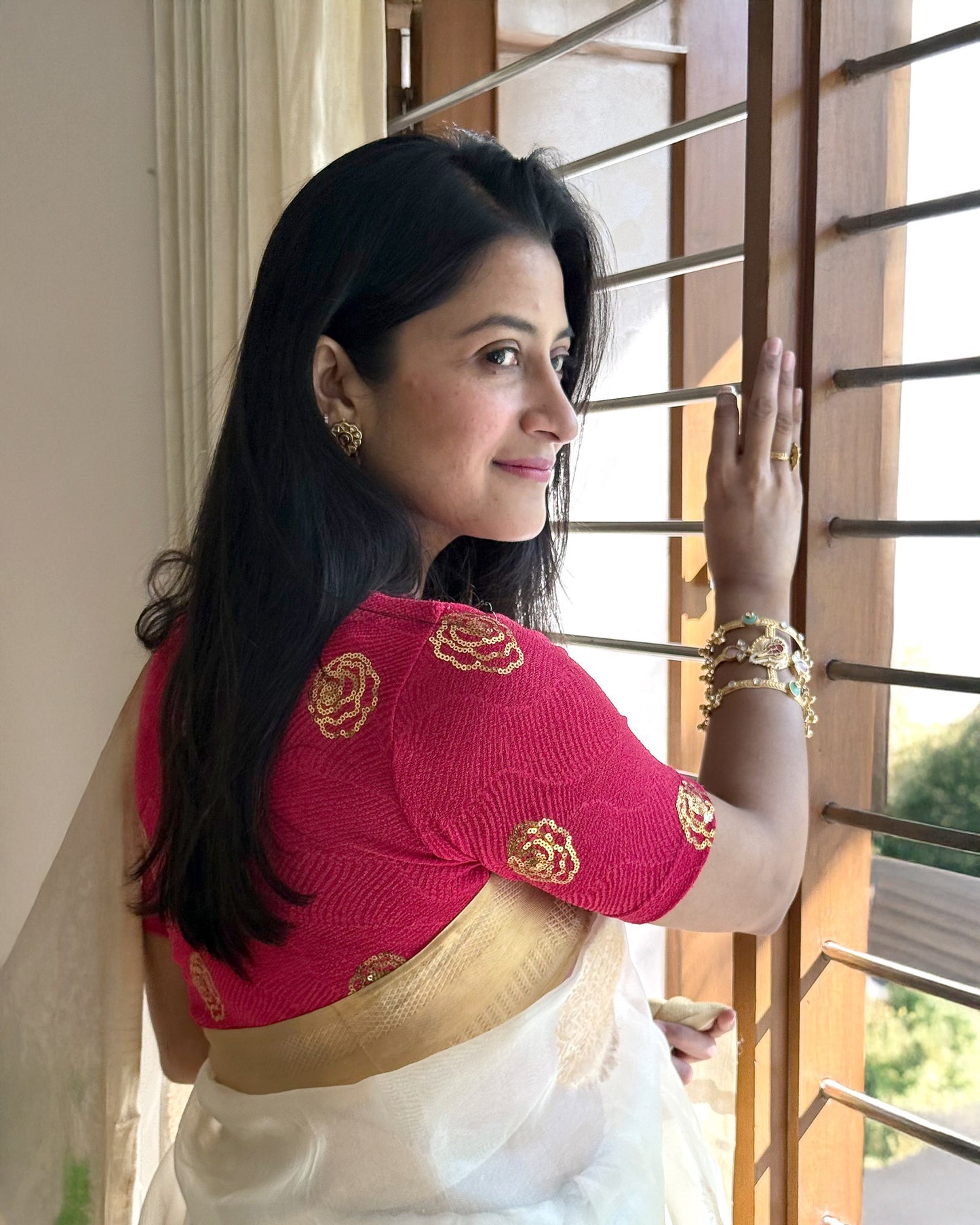 Gulabo Rani Sequin High-Neck Blouse