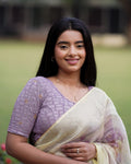Sona Lavender  Foil Checkered Resham Work Saree Blouse Advi