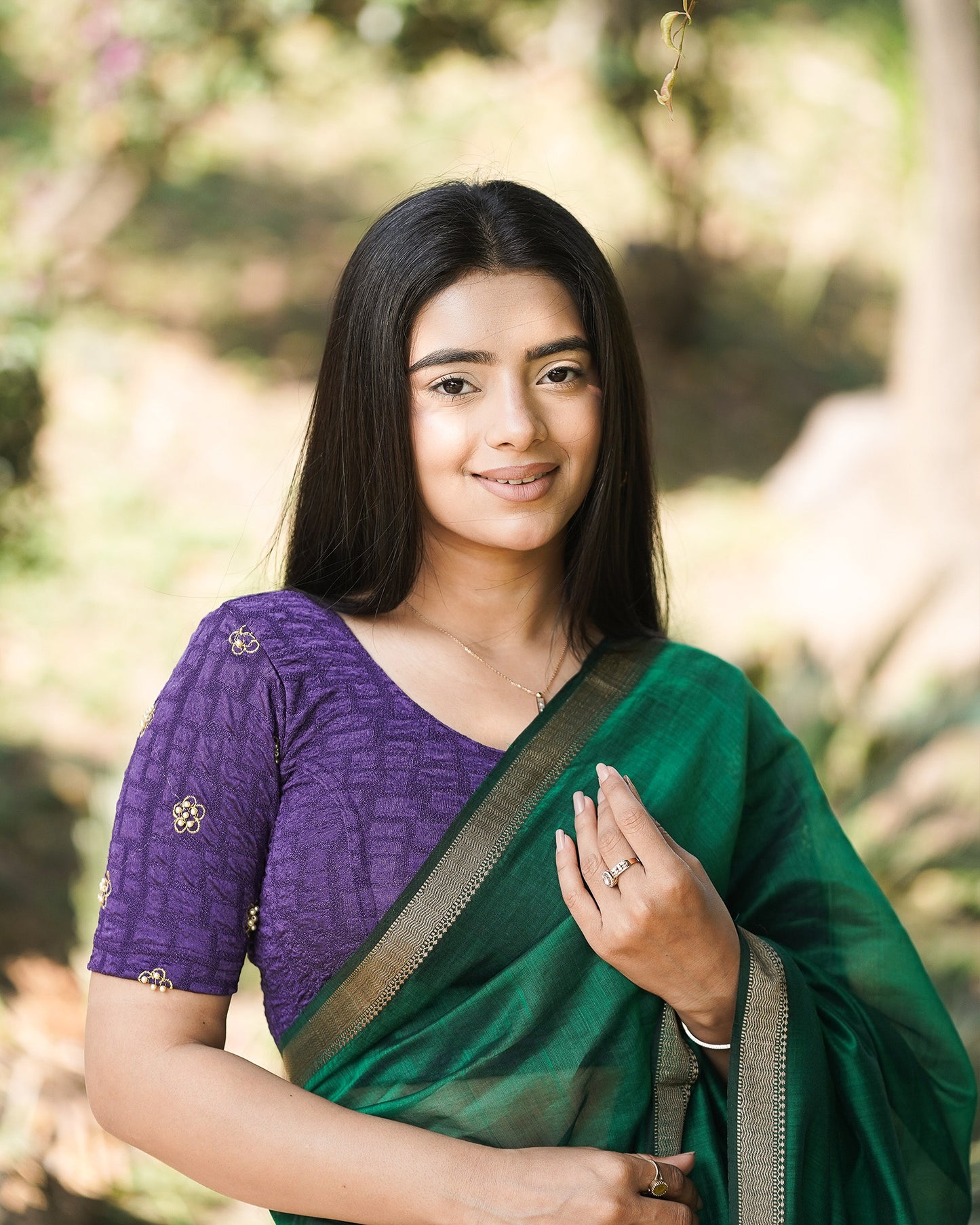 Meena Purple Pearl Blouse