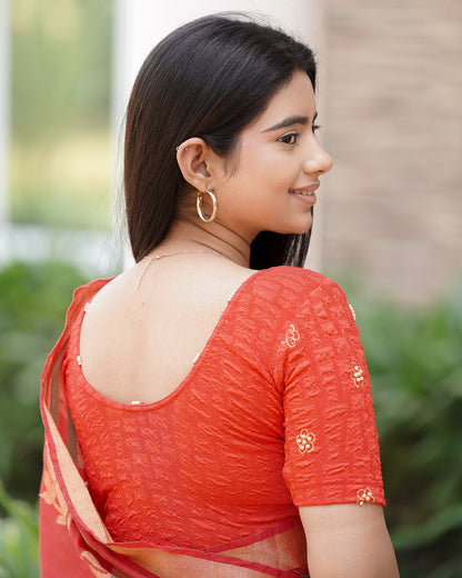 Meena Red Pearl Blouse