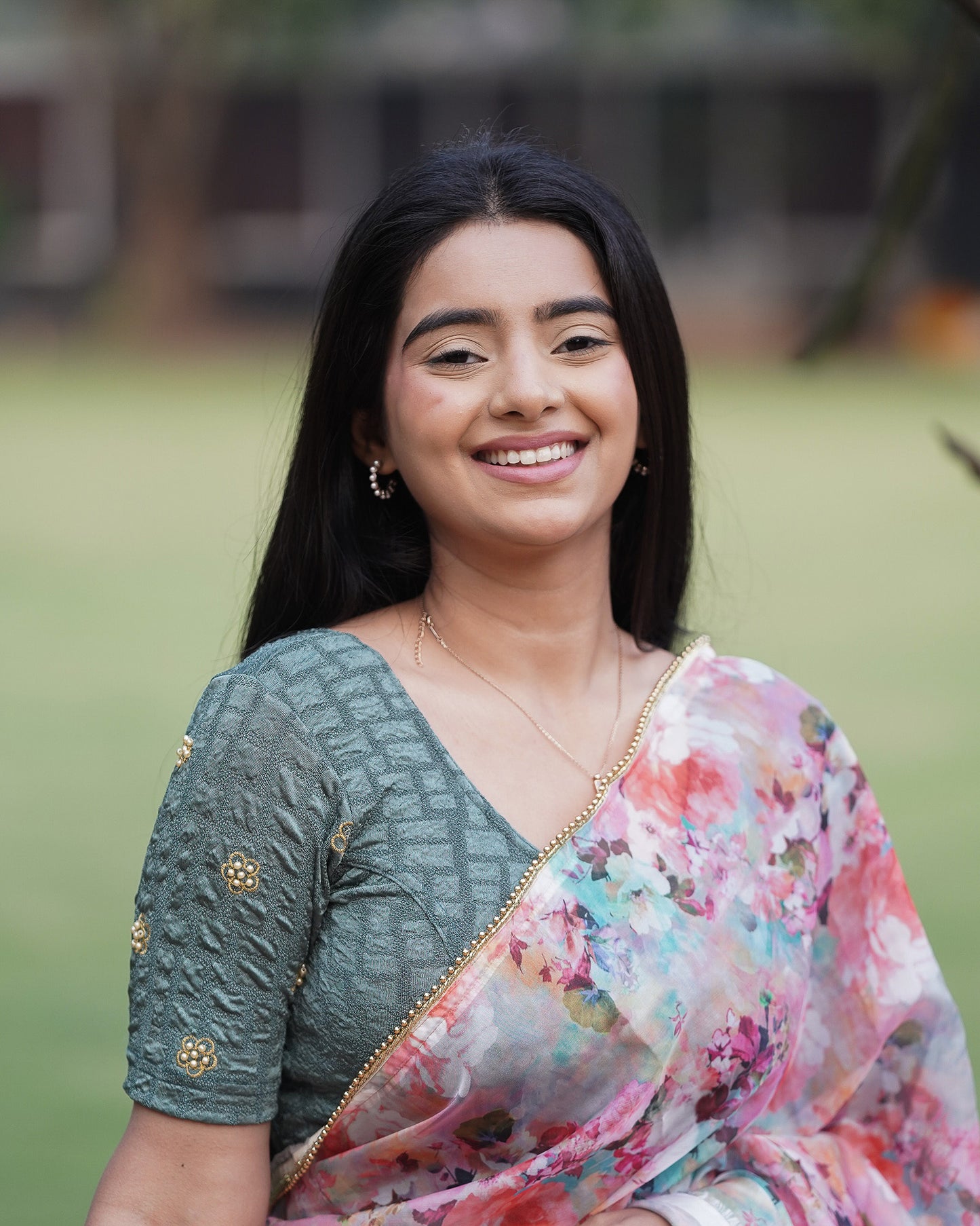 Meena Sea Green Pearl Blouse