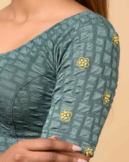 Meena Sea Green Pearl Blouse