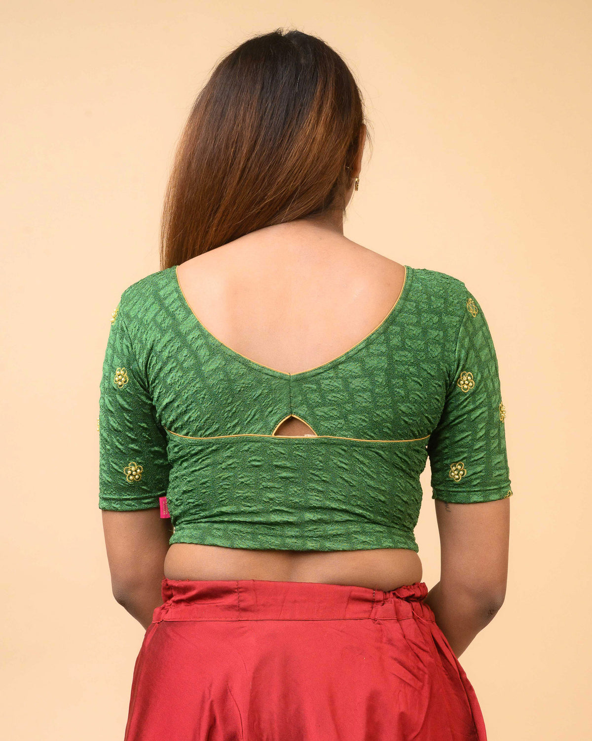 Maitri Green Pearl Blouse