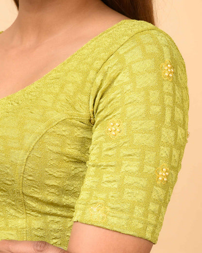 Maitri Light Mehendi Pearl Blouse