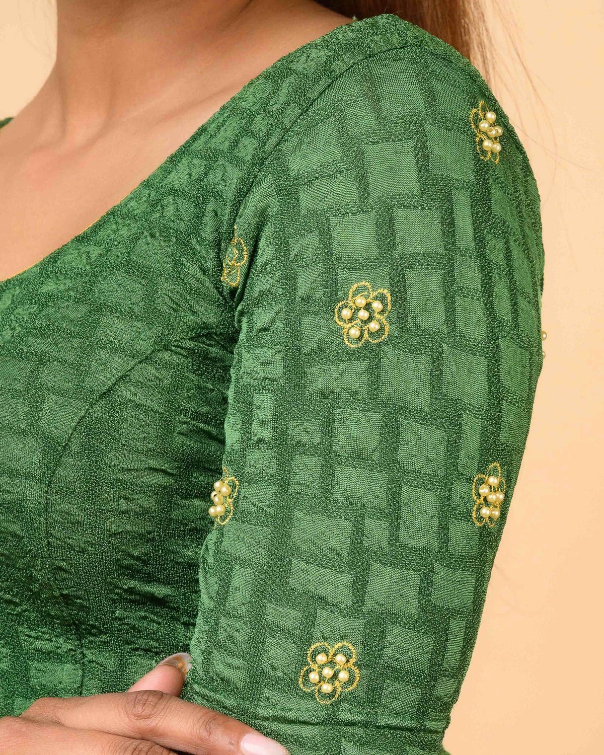 Maitri Green Pearl Blouse