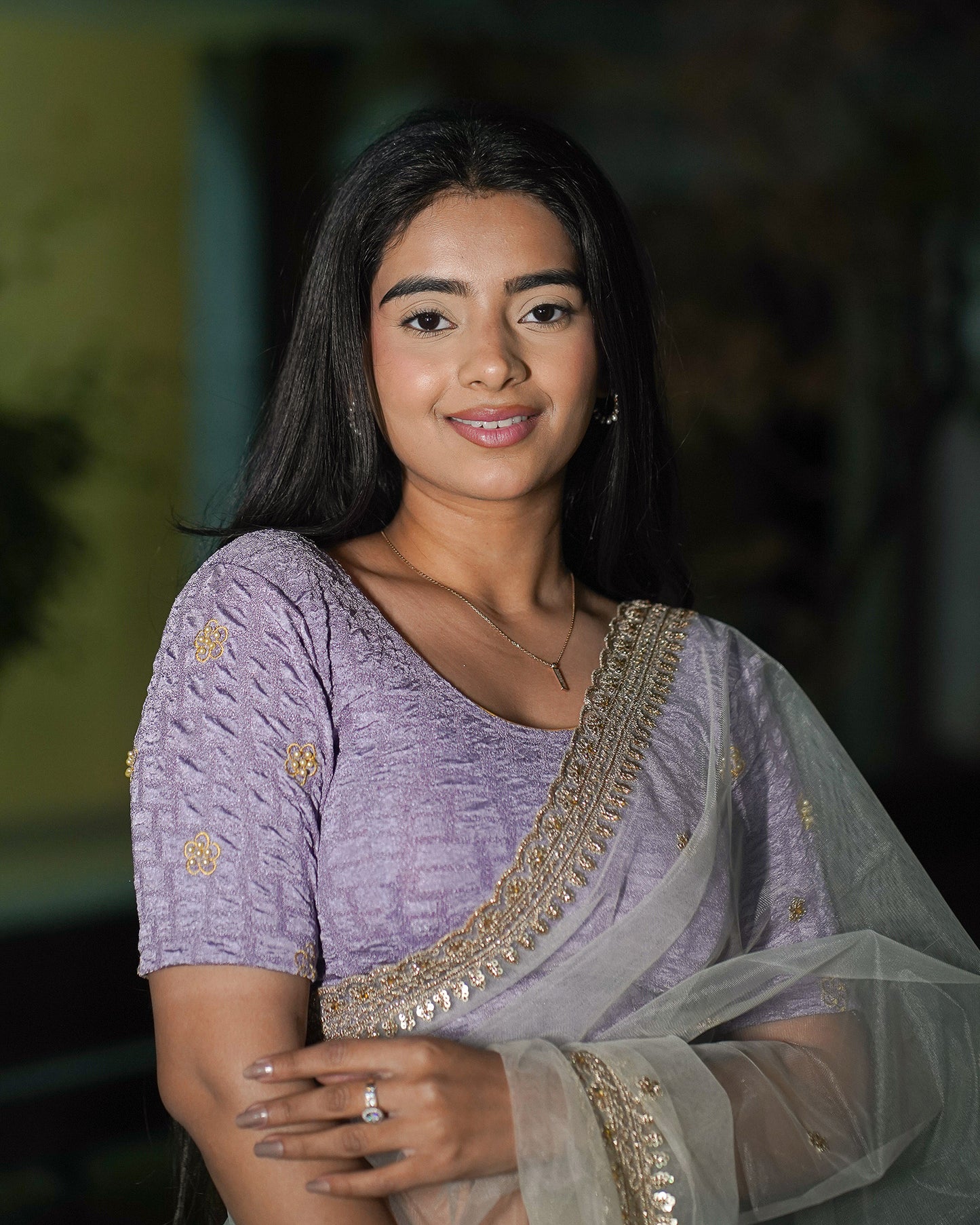 Maitri Lavender Pearl Blouse