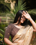 Maitri Coffee Pearl Blouse