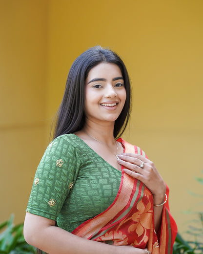 Maitri Green Pearl Blouse