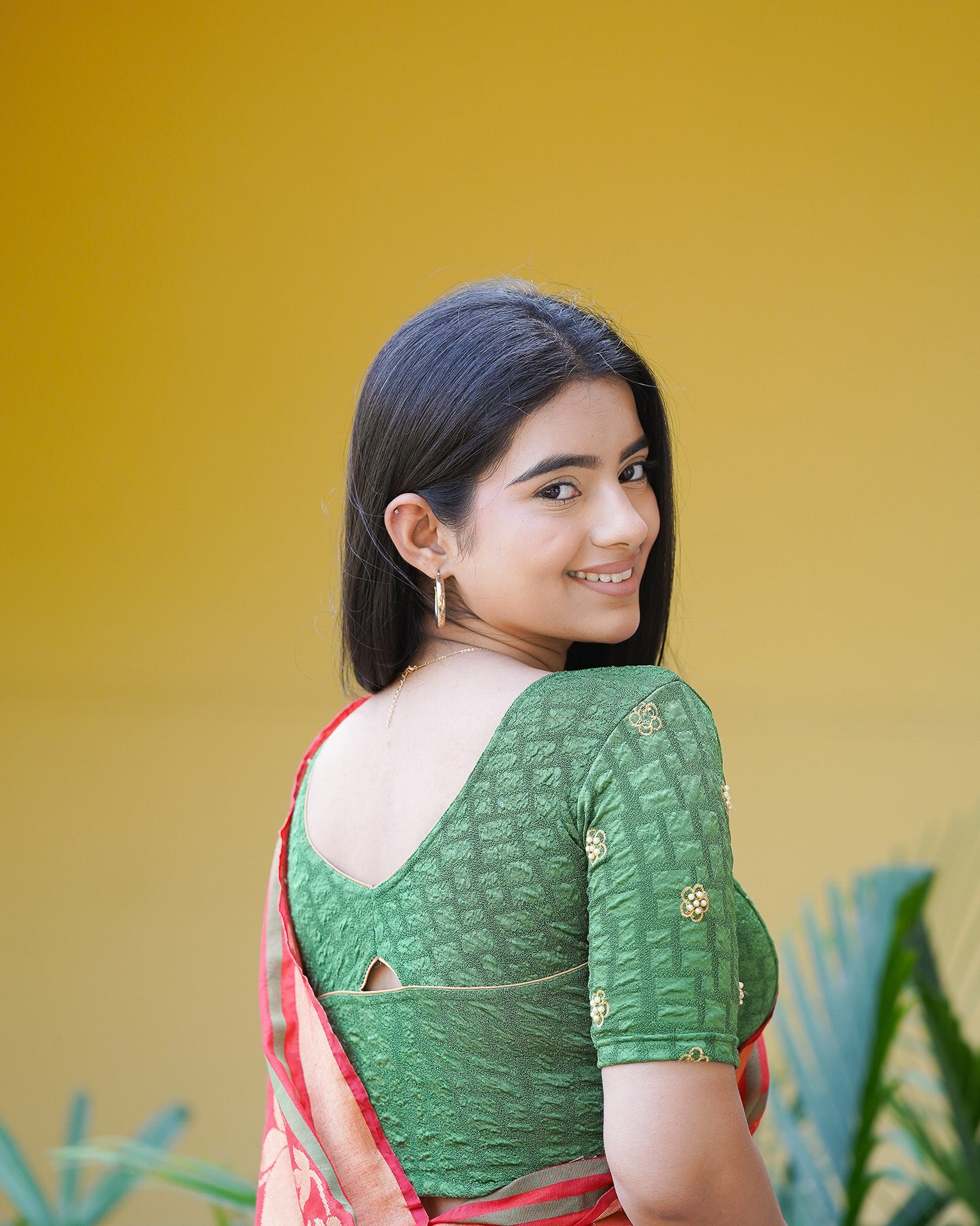 Maitri Green Pearl Blouse