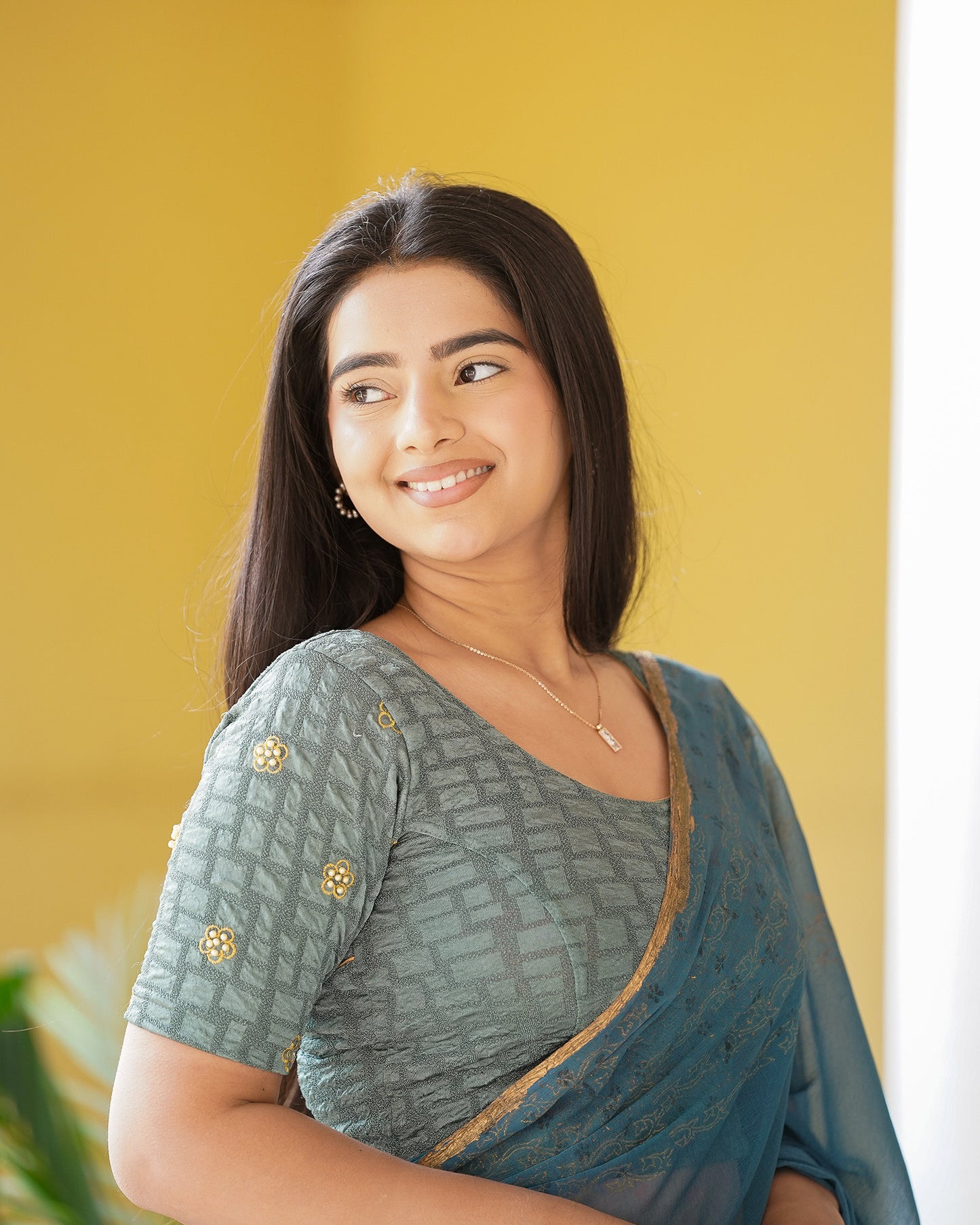 Maitri Sea Green Pearl Blouse