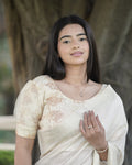 Jamuna Multi Fawn Organza Puff Blouse