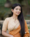 Gauravi Fawn Crystal Stone Choker Blouse
