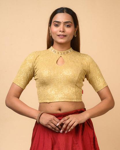 Gauravi Chikoo Crystal Stone Choker Blouse