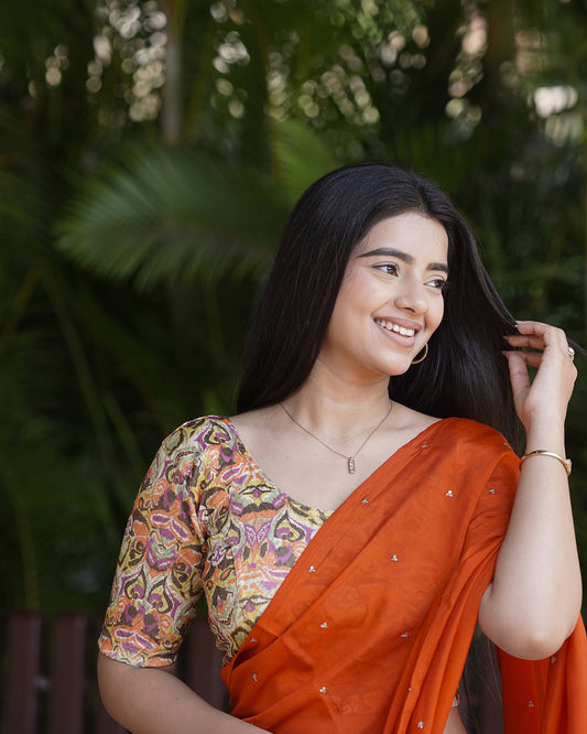 Shabana Multi Floral Printed 6 Saree Blouse Advi