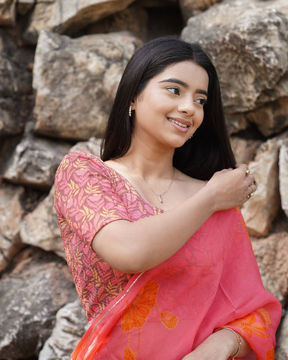 Shabana Multi Floral Printed 5 Saree Blouse Advi