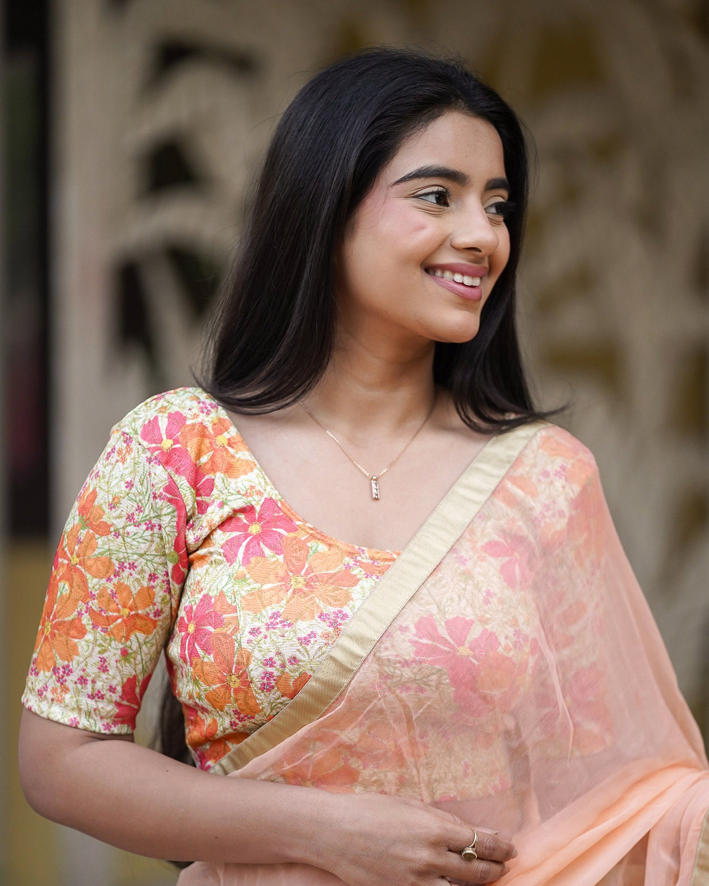 Shabana Multi Floral Printed 4 Saree Blouse Advi
