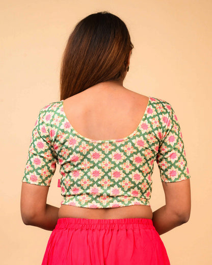 Shabana Multi Floral Printed 9 Saree Blouse Advi