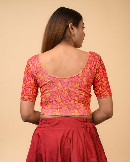 Shabana Multi Floral Printed 5 Saree Blouse Advi