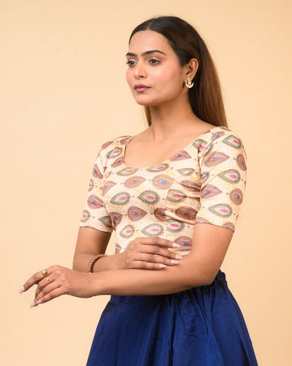 Shabana Multi Floral Printed 8 Saree Blouse Advi