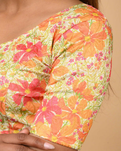 Shabana Multi Floral Printed 4 Saree Blouse Advi
