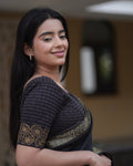 Pranjal Black Floral Embroidery Blouse