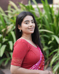 Pranjal Red Floral Embroidery Blouse