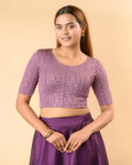Padmaja Dark Lavender Lotus Back Blouse