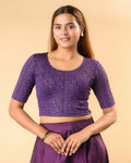 Padmaja Purple Lotus Back Blouse