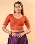 Padmaja Rust Lotus Back Blouse
