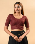 Padmaja Wine Lotus Back Blouse