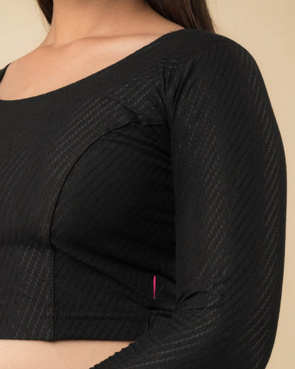 Dobby Long Sleeve High Back Neck
