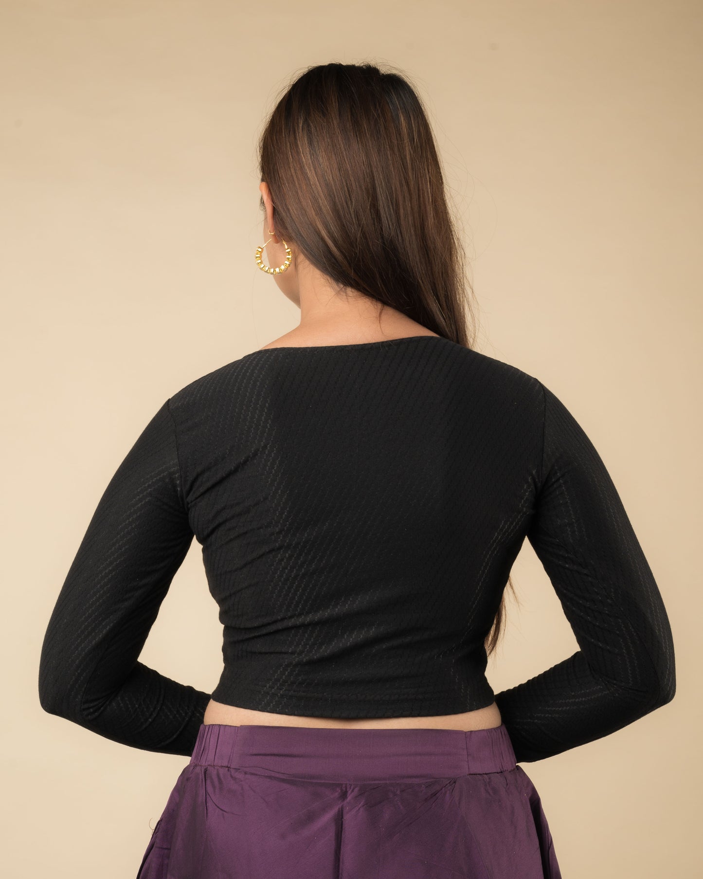 Dobby Long Sleeve High Back Neck
