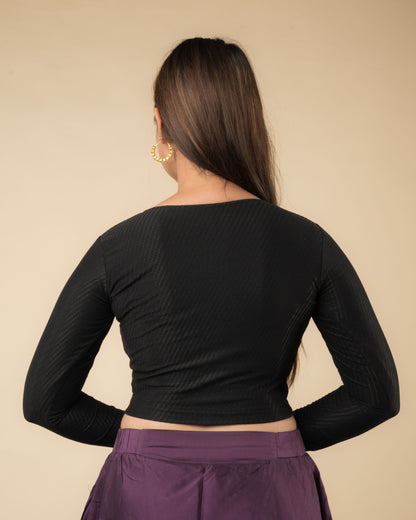 Dobby Long Sleeve High Back Neck